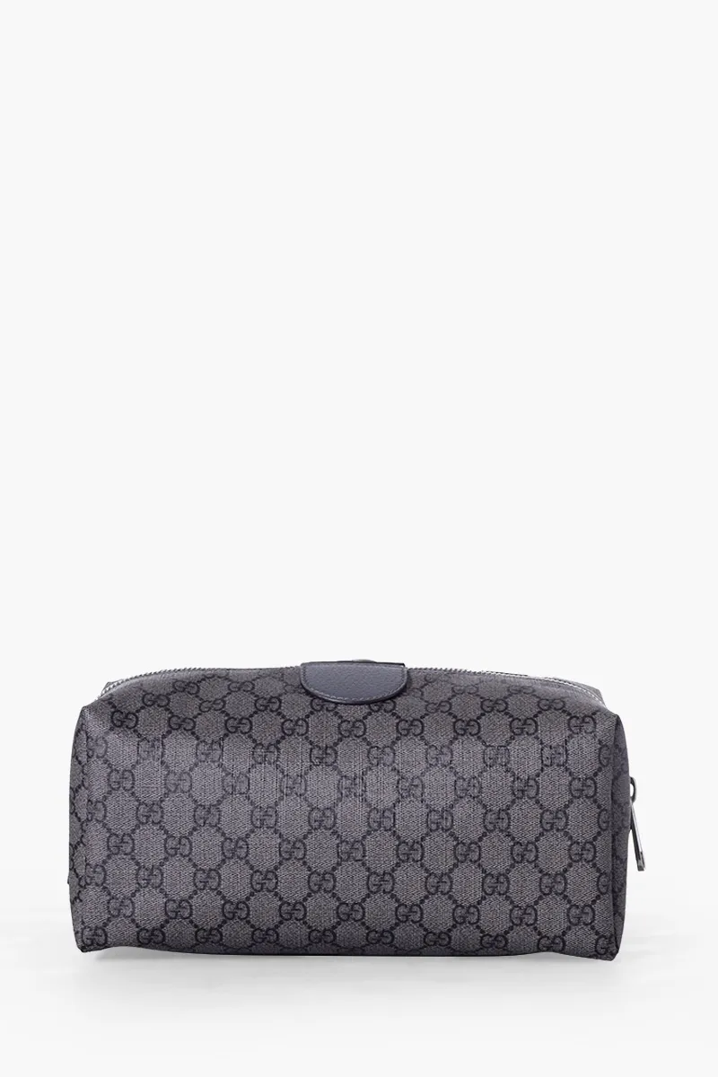 GUCCI Ophidia GG Supreme Toiletry Case in Grey/Black SHW 1