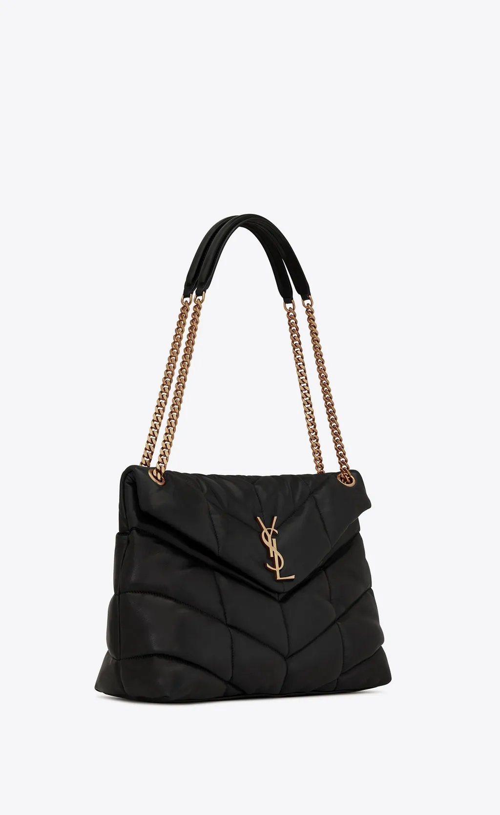 SAINT LAURENT Medium Loulou Puffer Shoulder Bag in Black GHW 1