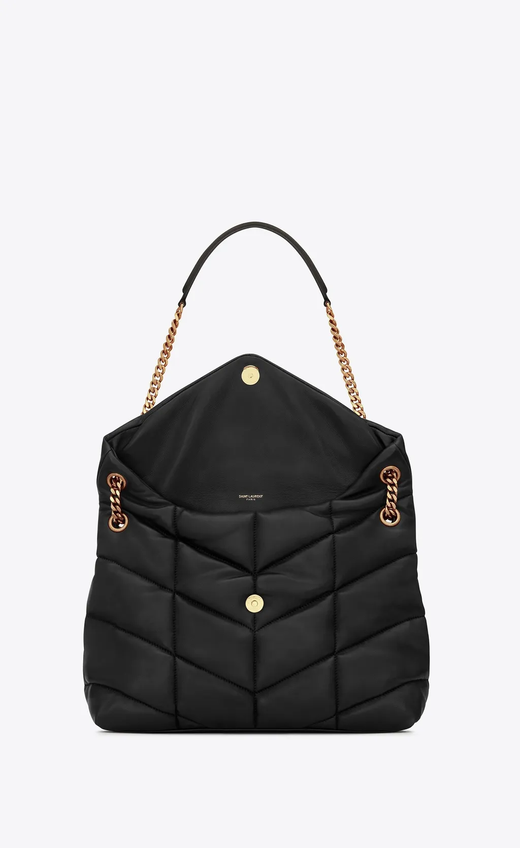 SAINT LAURENT Medium Loulou Puffer Shoulder Bag in Black GHW 2
