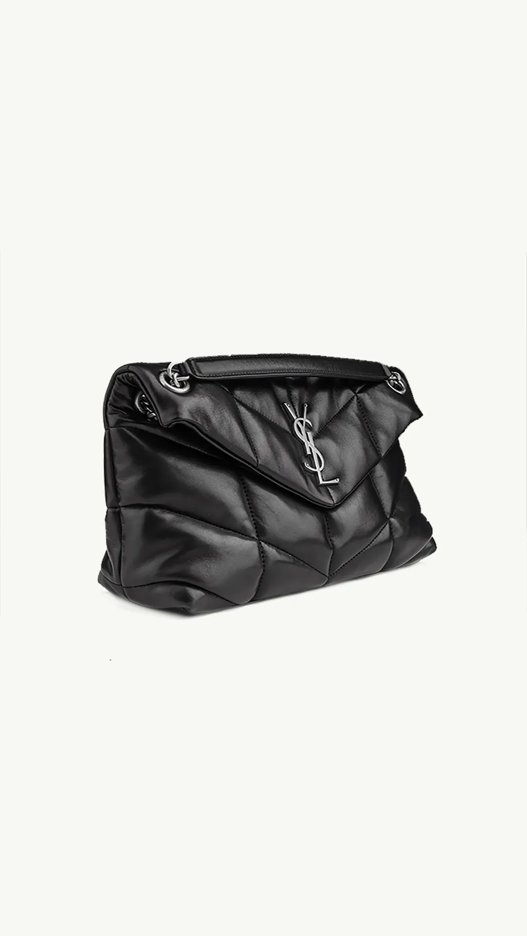 SAINT LAURENT Small Loulou Puffer Shoulder Bag in Black Quilted SHW 2