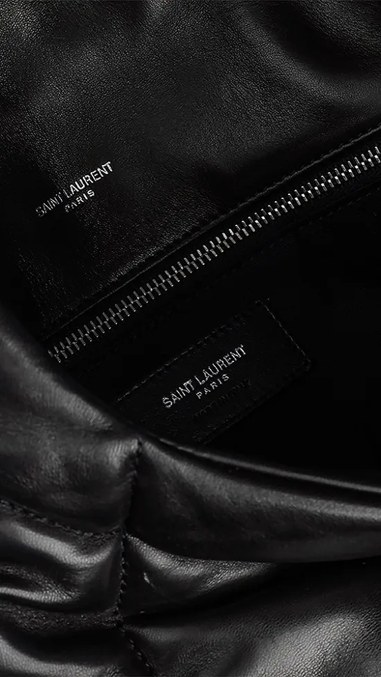 SAINT LAURENT Small Loulou Puffer Shoulder Bag in Black Quilted SHW 3