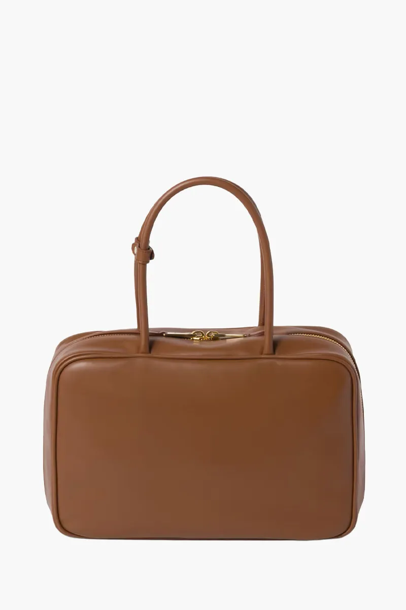 MIU MIU Large Beau Top Handle Handbag in Cognac Calfskin Leather 2