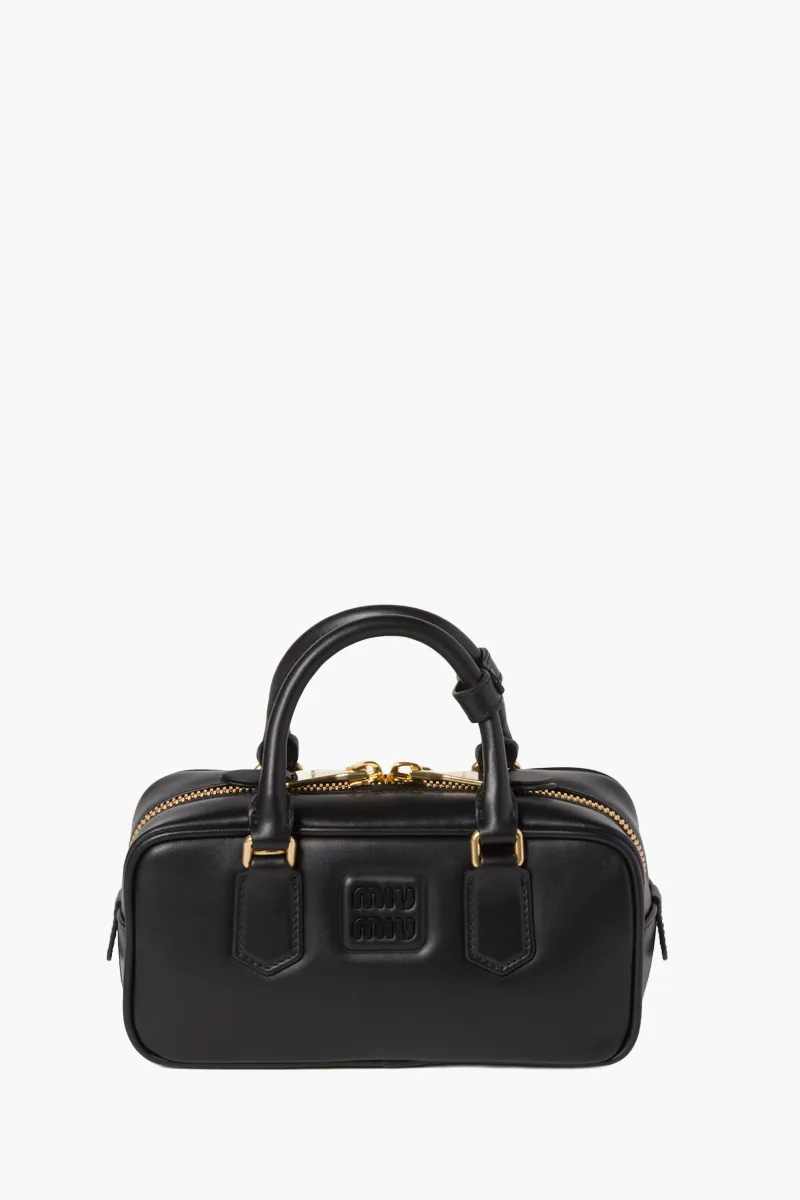 MIU MIU Regular Arcadie in Black Calfskin Leather 0