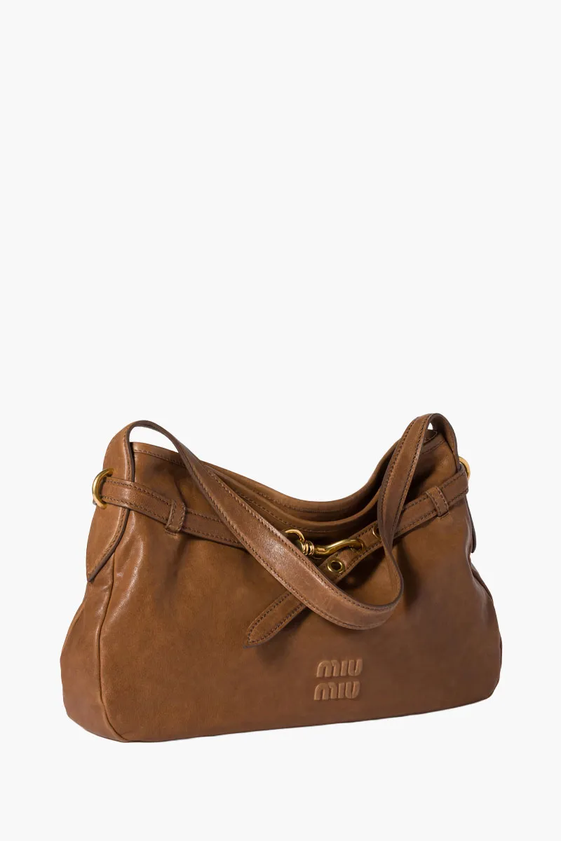 MIU MIU Medium Aventure Shoulder Bag in Oak Nappa Leather 1