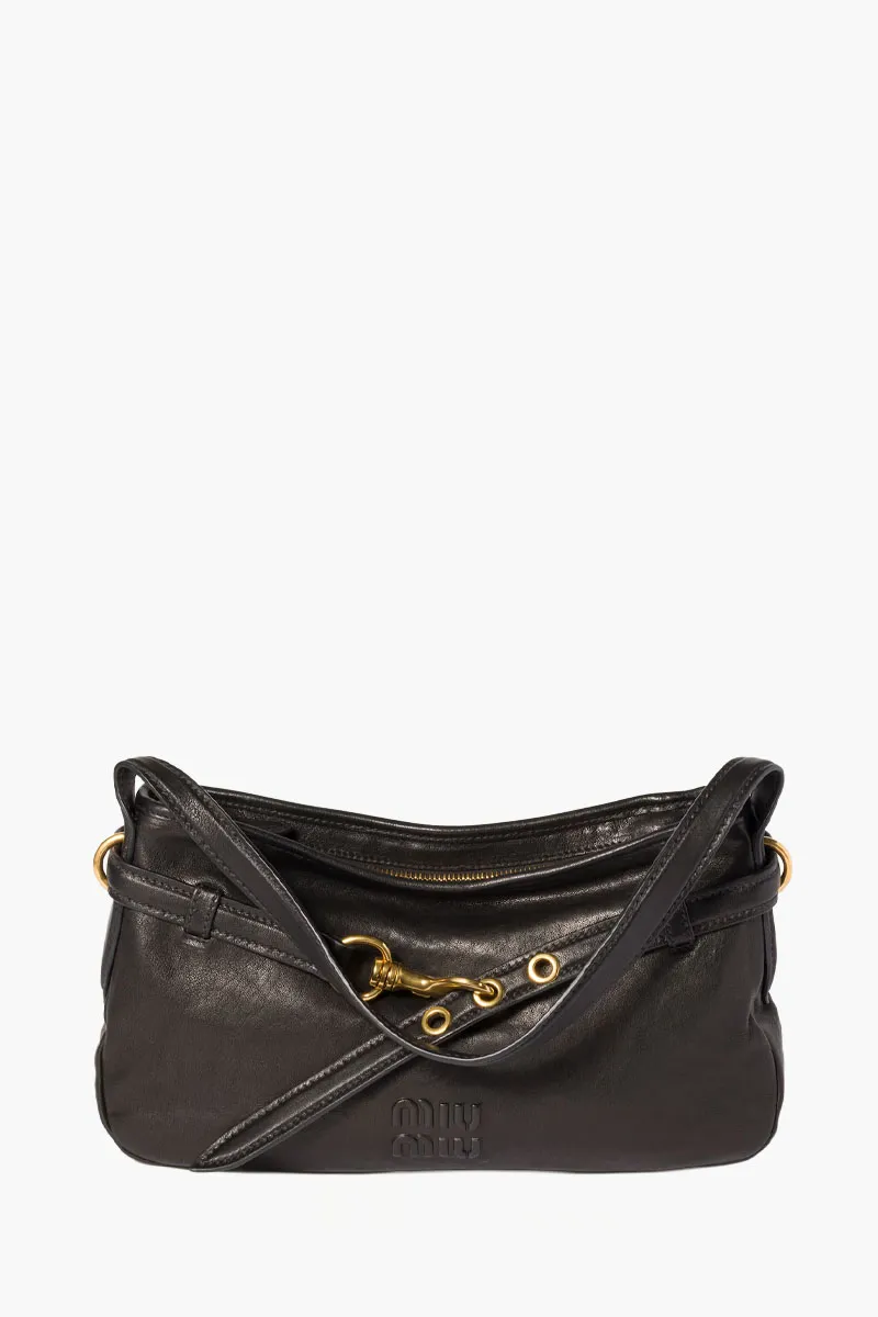 MIU MIU Regular Aventure Shoulder Bag in Black Nappa Leather 0