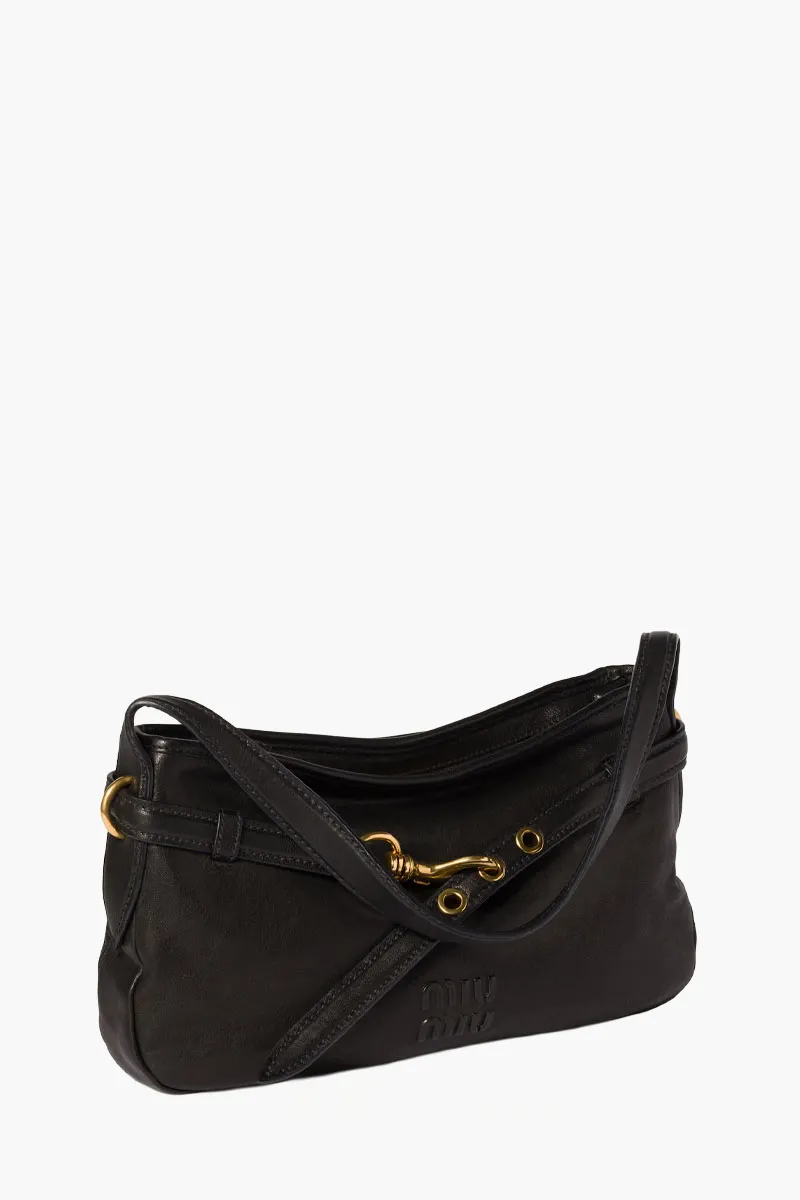 MIU MIU Regular Aventure Shoulder Bag in Black Nappa Leather 1