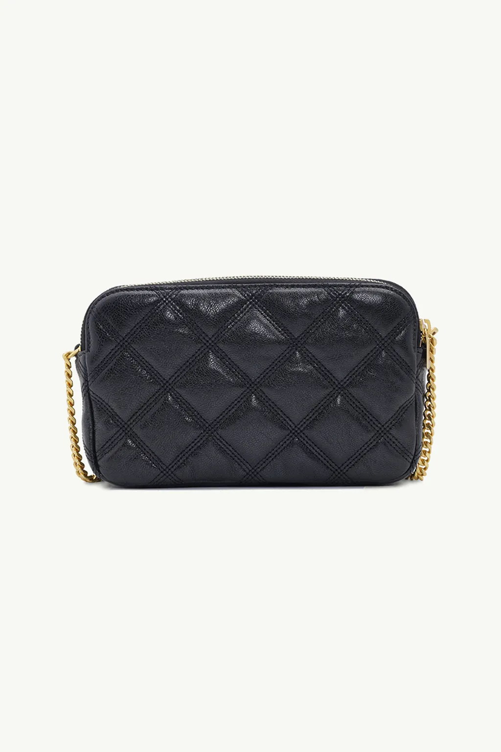 SAINT LAURENT Mini Becky Double Zip Crossbody Bag in Black Quilted GHW 1