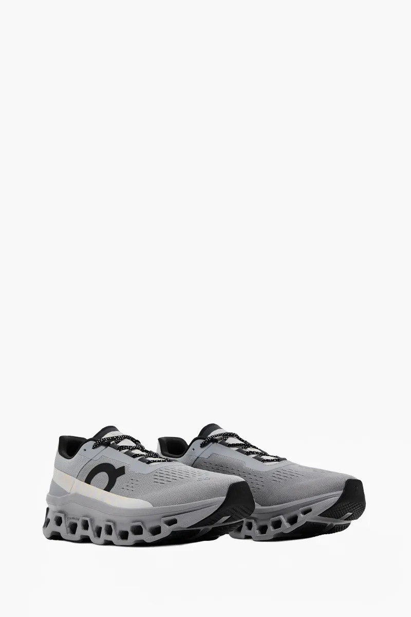 ON Men Cloudmonster Running Sneakers in Alloy/Silver 2