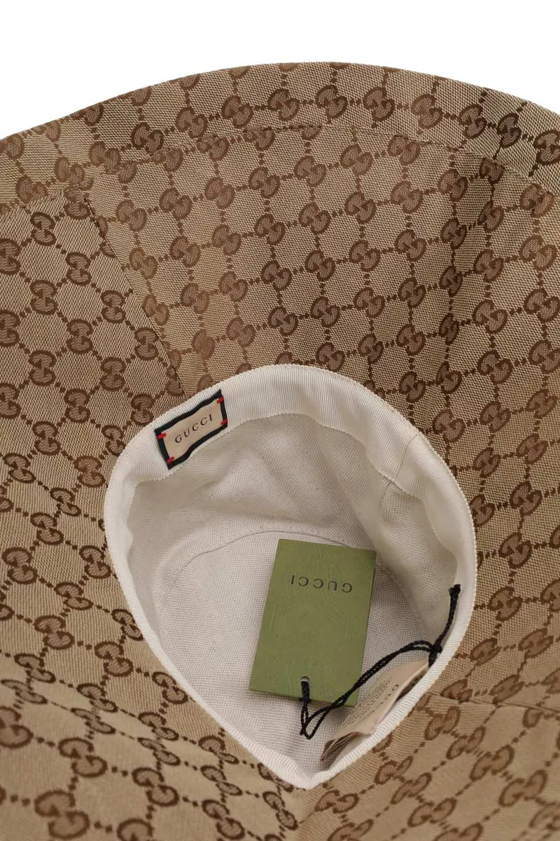 GUCCI GG Canvas Wide Brim Hat in Beige/Ebony 3