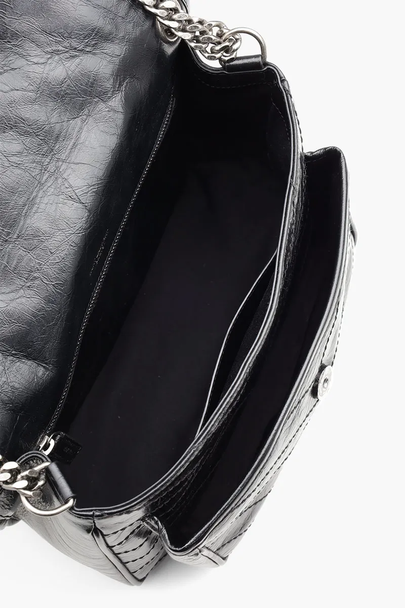 SAINT LAURENT Medium Monogramme Niki Shoulder Bag in Black Grained BHW 3