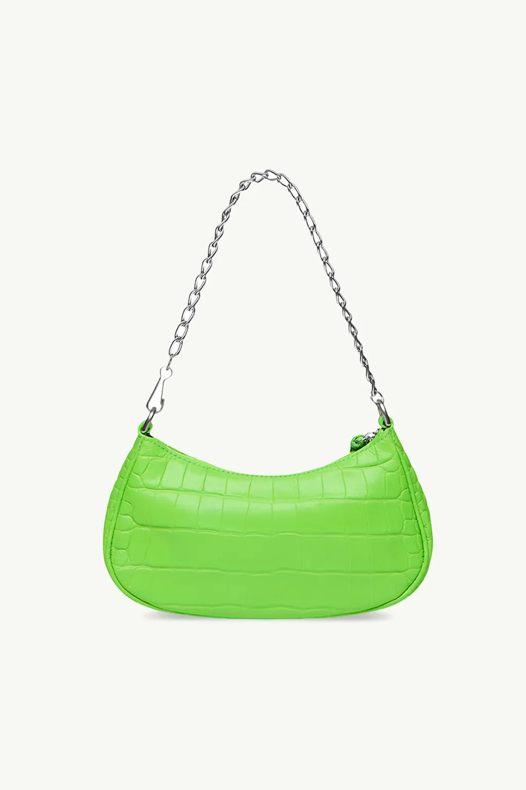 BALENCIAGA Mini Le Cagole Purse Shoulder Bag in Bright Green Extra Supple Embossed Croco SHW with Chain Strap 1