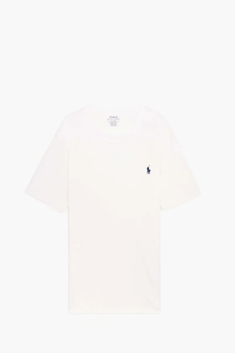 POLO RALPH LAUREN Men Logo Crewneck T-Shirt in White Jersey Cotton 0