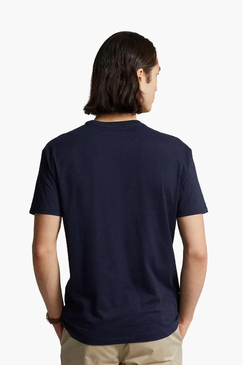 POLO RALPH LAUREN Men Logo Jersey Crewneck T-Shirt in Ink Cotton 2