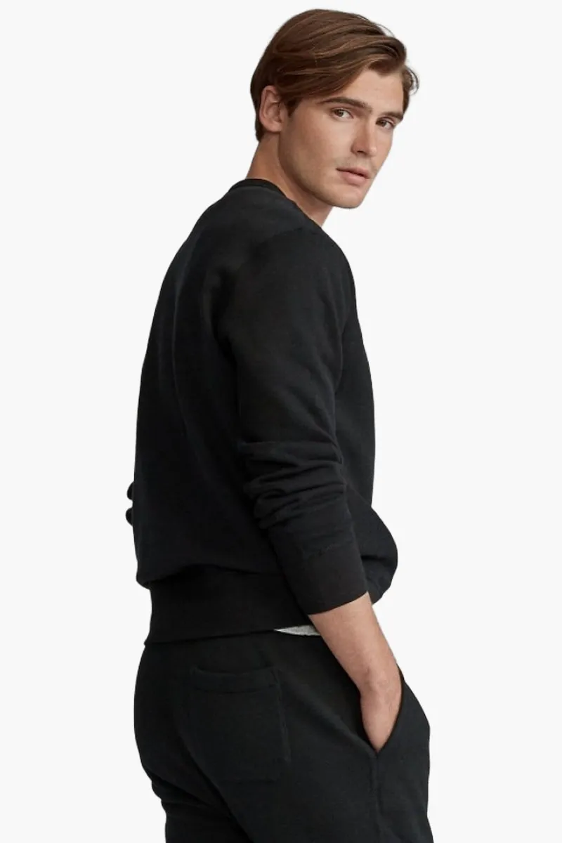 POLO RALPH LAUREN Men The RL Fleece Sweatshirt in Black Cotton 2
