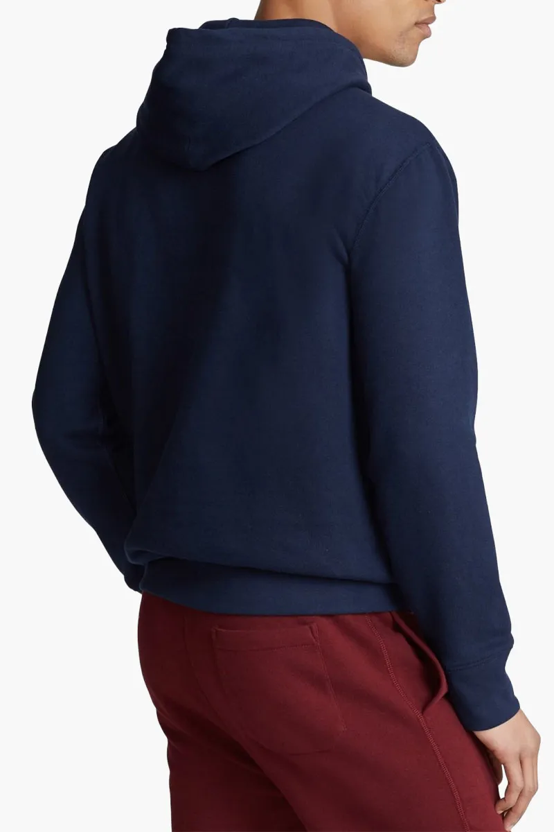 POLO RALPH LAUREN Men The RL Fleece Sweatshirt in Navy/Red Cotton with Hoodie 2