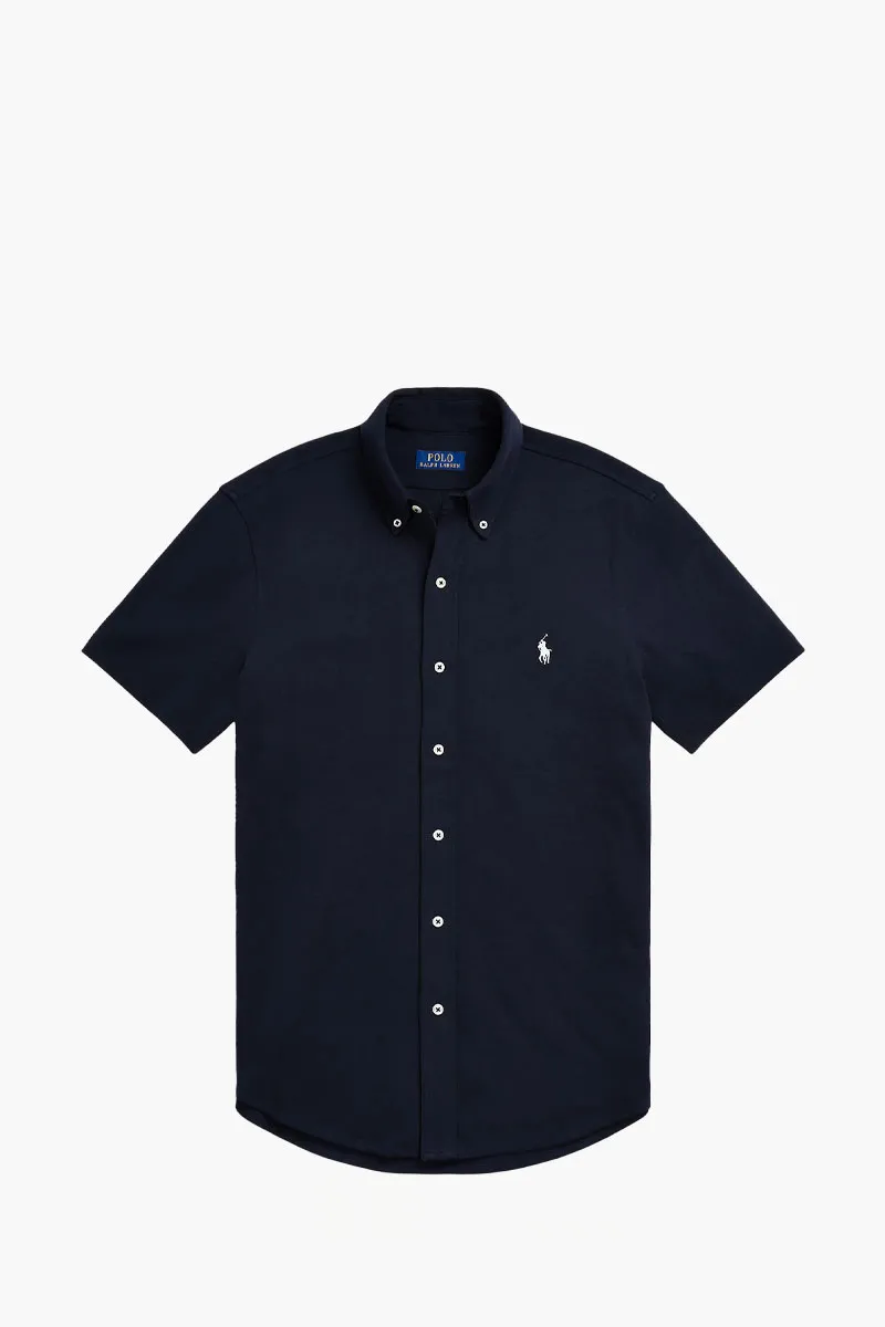 POLO RALPH LAUREN Men Embroidered Logo Short Slevee Classic Fit Shirts in Navy Cotton 0