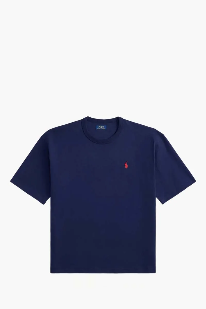 POLO RALPH LAUREN Men Relaxed Fit Jersey Crewneck T-Shirt in Newport Navy Cotton 0