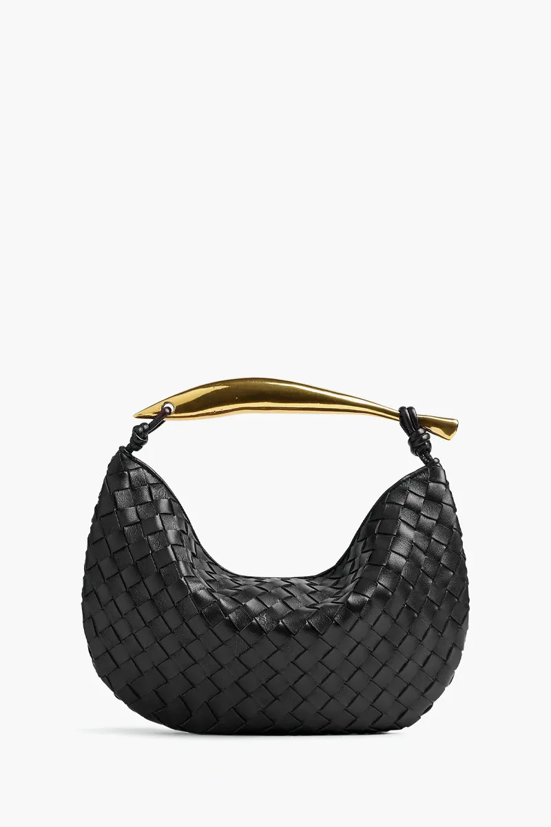 BOTTEGA VENETA Small Sardine Intrecciato Handbag in Black 2