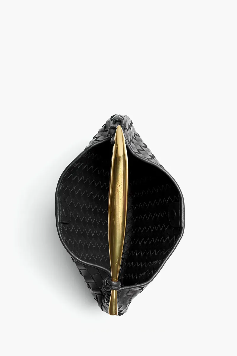 BOTTEGA VENETA Small Sardine Intrecciato Handbag in Black 3