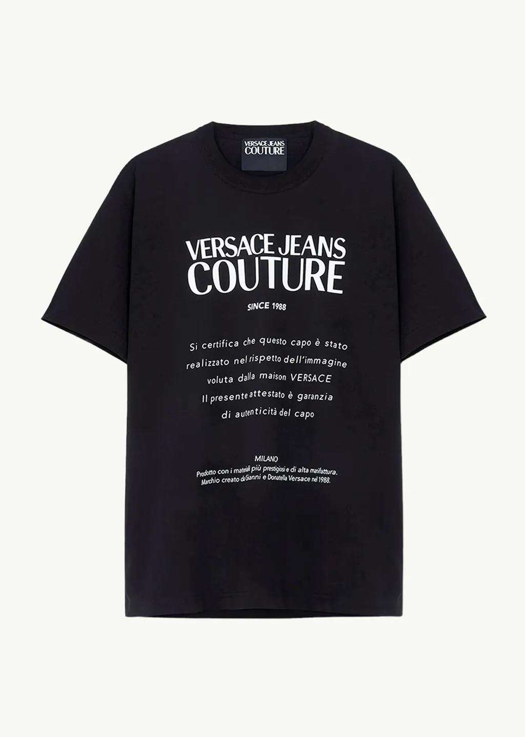 VERSACE JEANS COUTURE Men R Warranty Print T-Shirt in Black 0