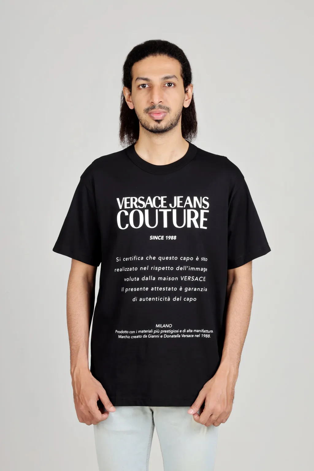 VERSACE JEANS COUTURE Men R Warranty Print T-Shirt in Black 1