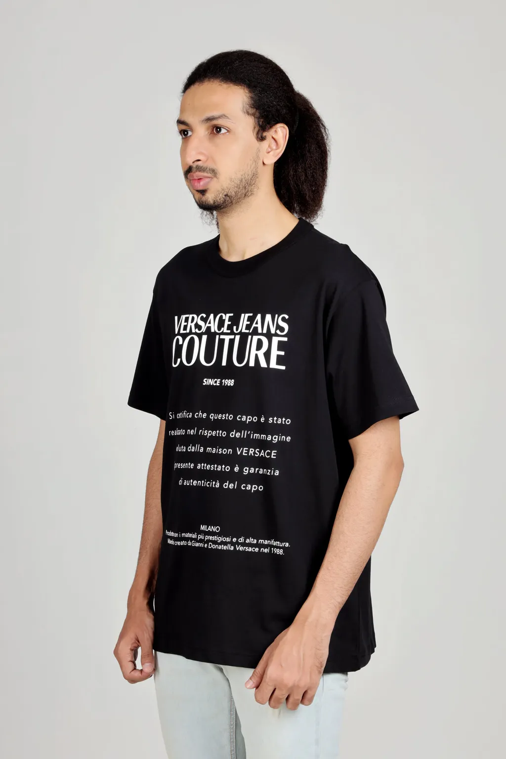 VERSACE JEANS COUTURE Men R Warranty Print T-Shirt in Black 3