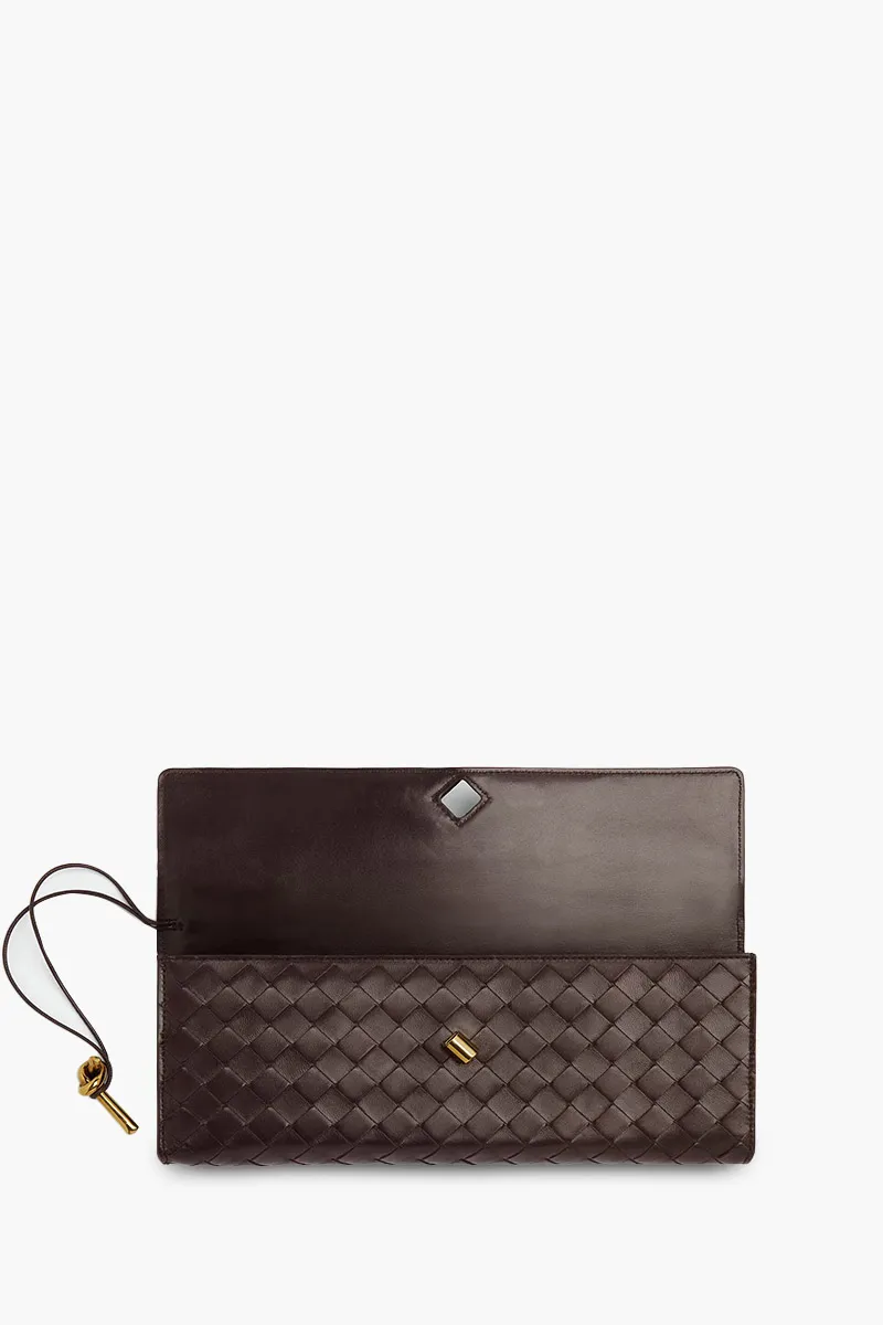 BOTTEGA VENETA Andiamo Intrecciato Long Clutch in Fondant with Handle 2