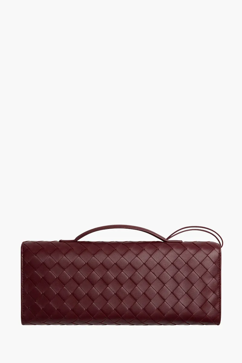 BOTTEGA VENETA Andiamo Intrecciato Long Clutch in Barolo with Handle 1