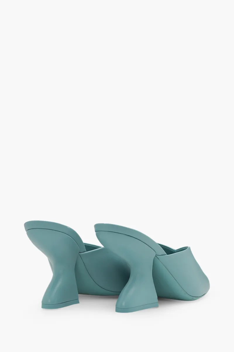 FERRAGAMO Sansu F-Heel Pump 85mm Sandals in Turquoise Nappa Leather 2
