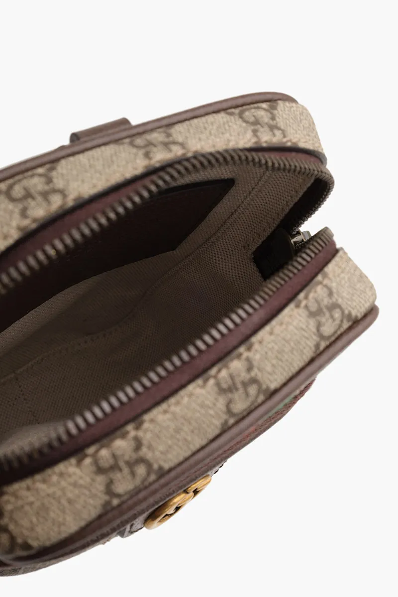 GUCCI Mini GG Supreme Ophidia Sling Bag in Beige/Ebony 3