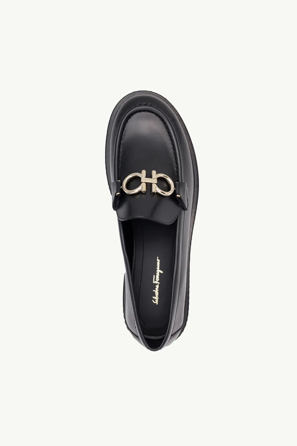 FERRAGAMO Women Gancini Heel 2cm Loafer in Black Calf Leather 3