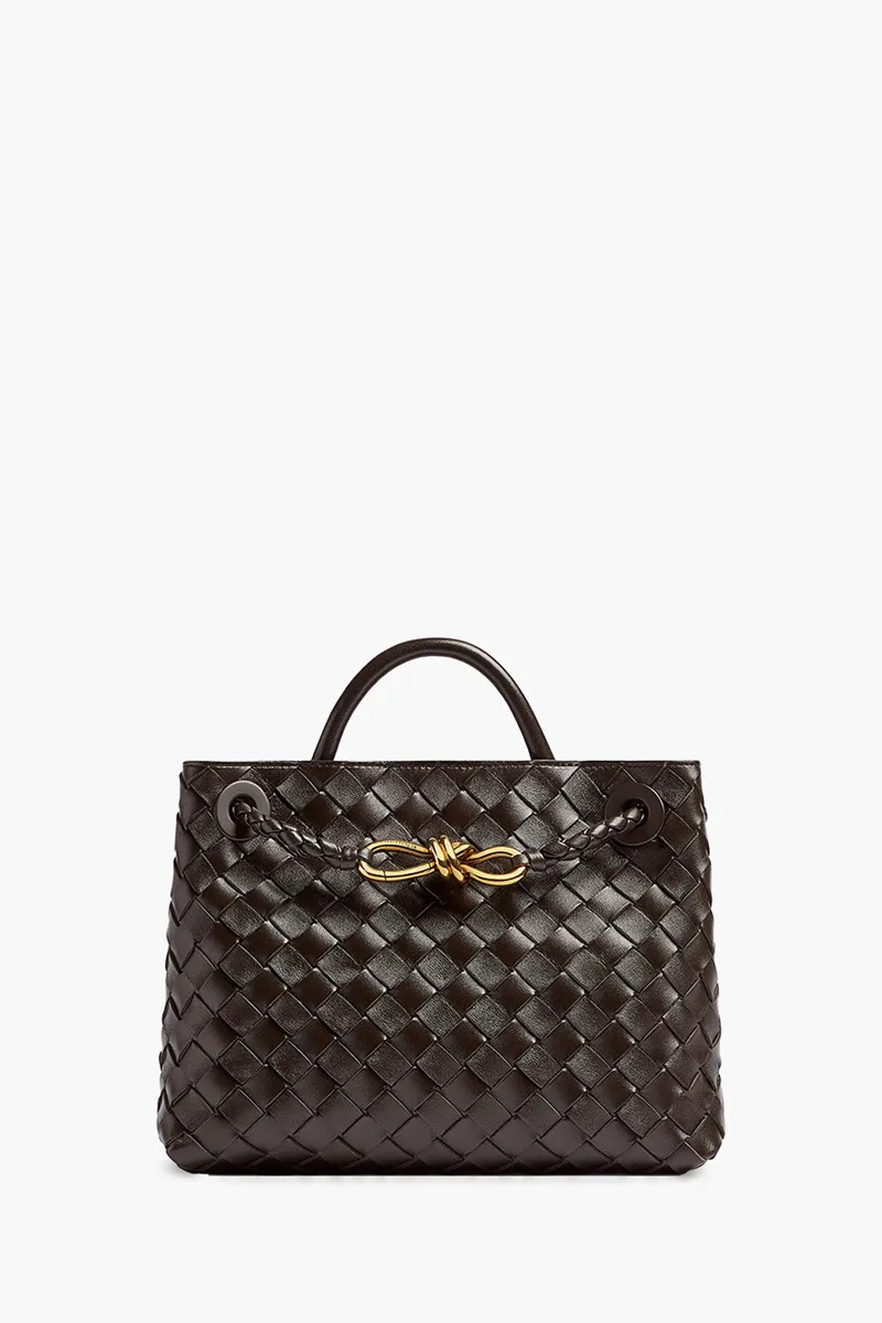 BOTTEGA VENETA Small Andiamo Intrecciato Top Handle Shoulder Bag in Fondant Lambskin 0