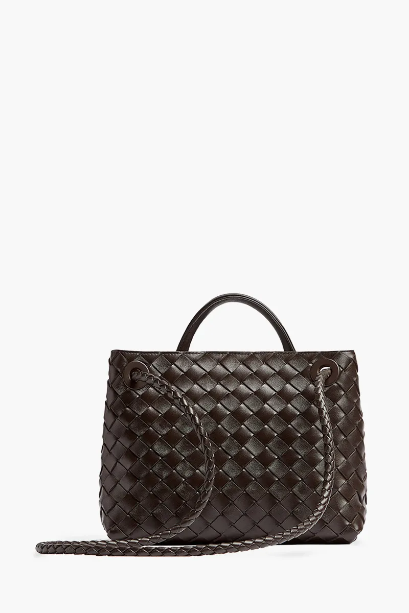 BOTTEGA VENETA Small Andiamo Intrecciato Top Handle Shoulder Bag in Fondant Lambskin 1