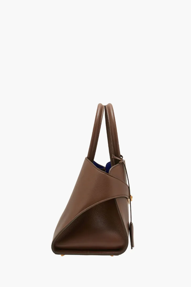 FERRAGAMO Medium Hug Bicolor Handbag in Clay/Lapiz Lazuli Calf Leather 1