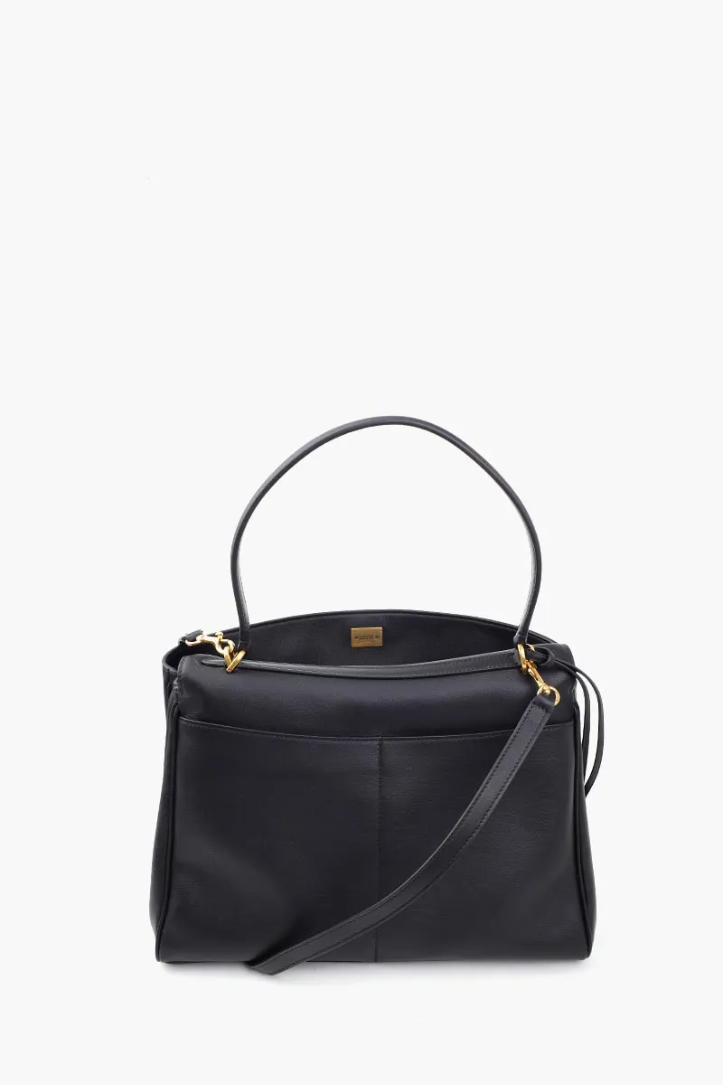BALENCIAGA Medium Rodeo Handbag in Black Smooth Calfskin 2