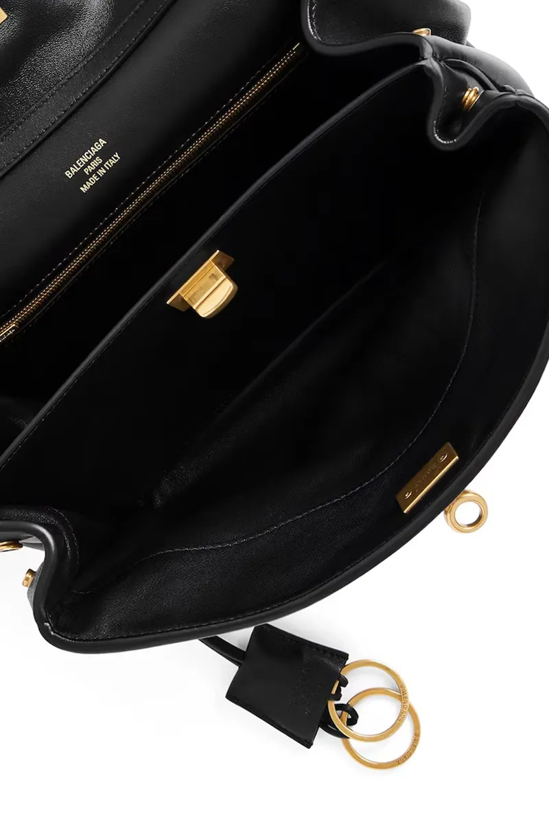 BALENCIAGA Small Rodeo Shoulder Bag in Black Smooth Calfskin GHW 4