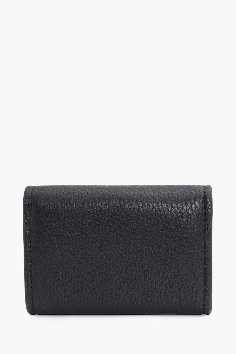 TORY BURCH Mini Miller Wallet in Black Grained 1