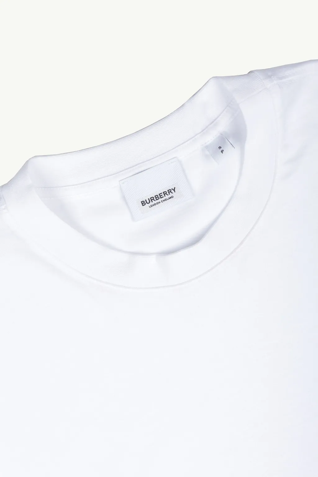 BURBERRY Women Vintage Check on Sleeves Oversized T-Shirt in White/Archive Beige 1
