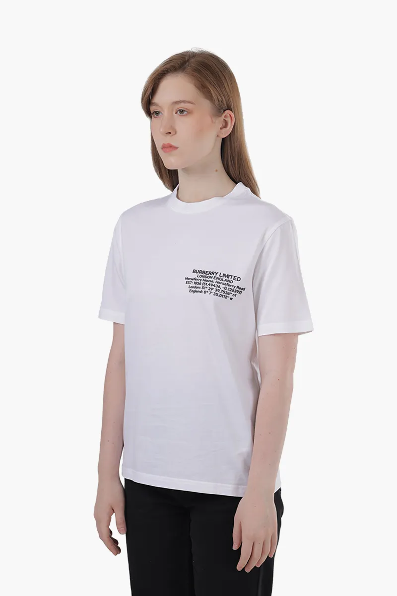 BURBERRY Women Coordinates Print T-Shirt in White 2