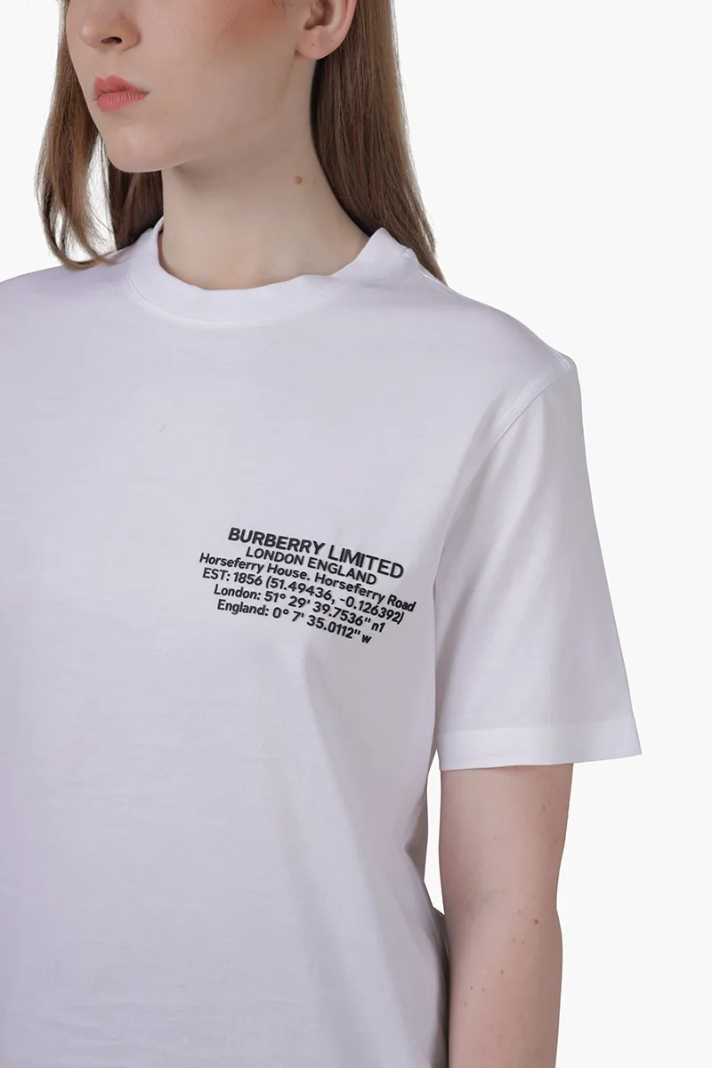BURBERRY Women Coordinates Print T-Shirt in White 3