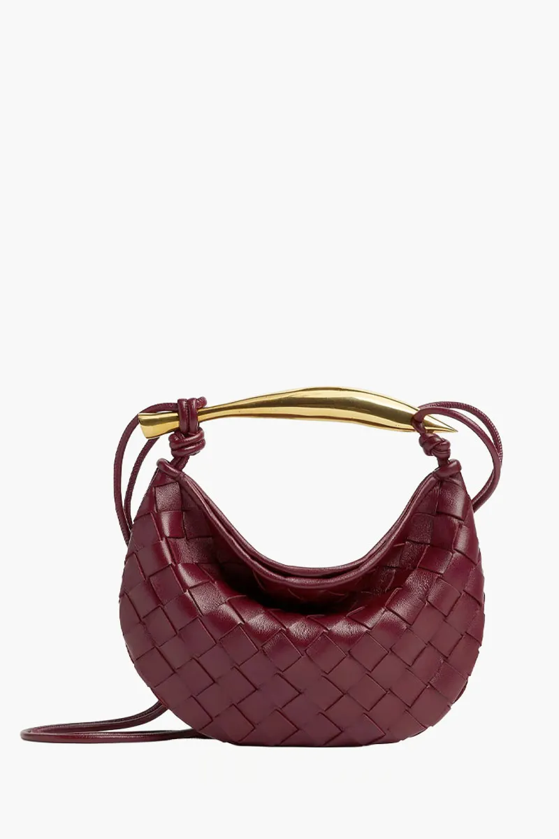 BOTTEGA VENETA Baby Sardine Intrecciato Crossbody Bag in Barolo Lambskin 0