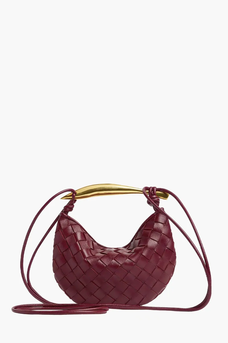 BOTTEGA VENETA Baby Sardine Intrecciato Crossbody Bag in Barolo Lambskin 1