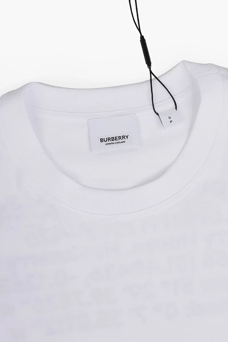 BURBERRY Men Destination Print Cotton Oversized T-shirt in White 3
