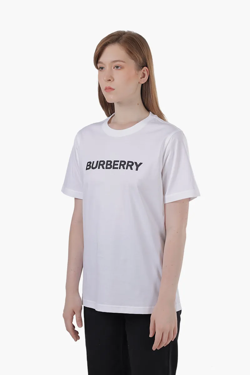 BURBERRY Women Organic Cotton Logo Print T-Shirt in White 2