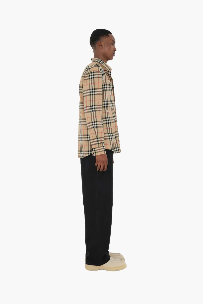 BURBERRY Men Check Regular Fit Shirt in Archive Beige Cotton 2