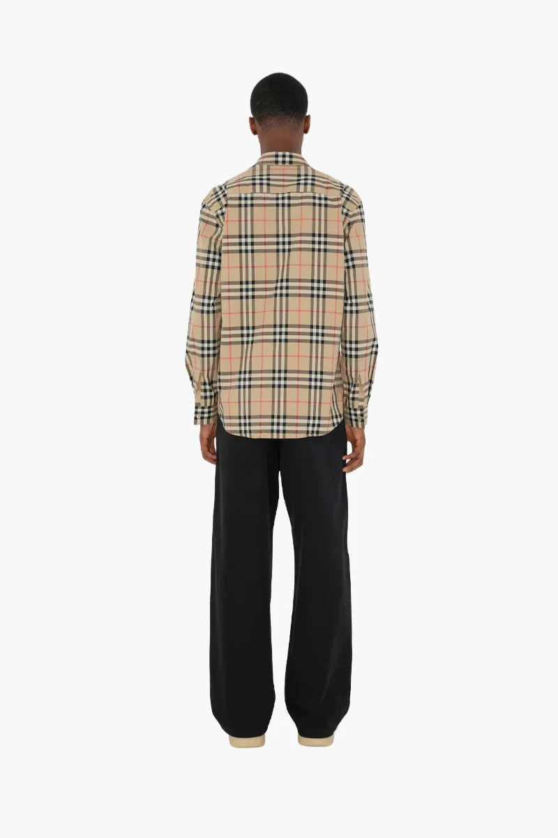 BURBERRY Men Check Regular Fit Shirt in Archive Beige Cotton 3
