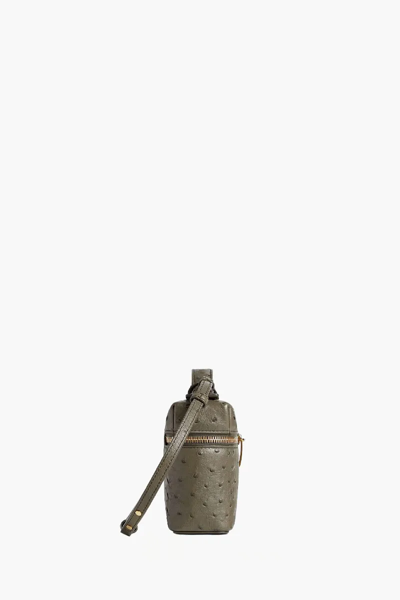 BOTTEGA VENETA Bang Bang Vanity Case Intrecciato Bag in Cypress Ostrich Leather GHW 1