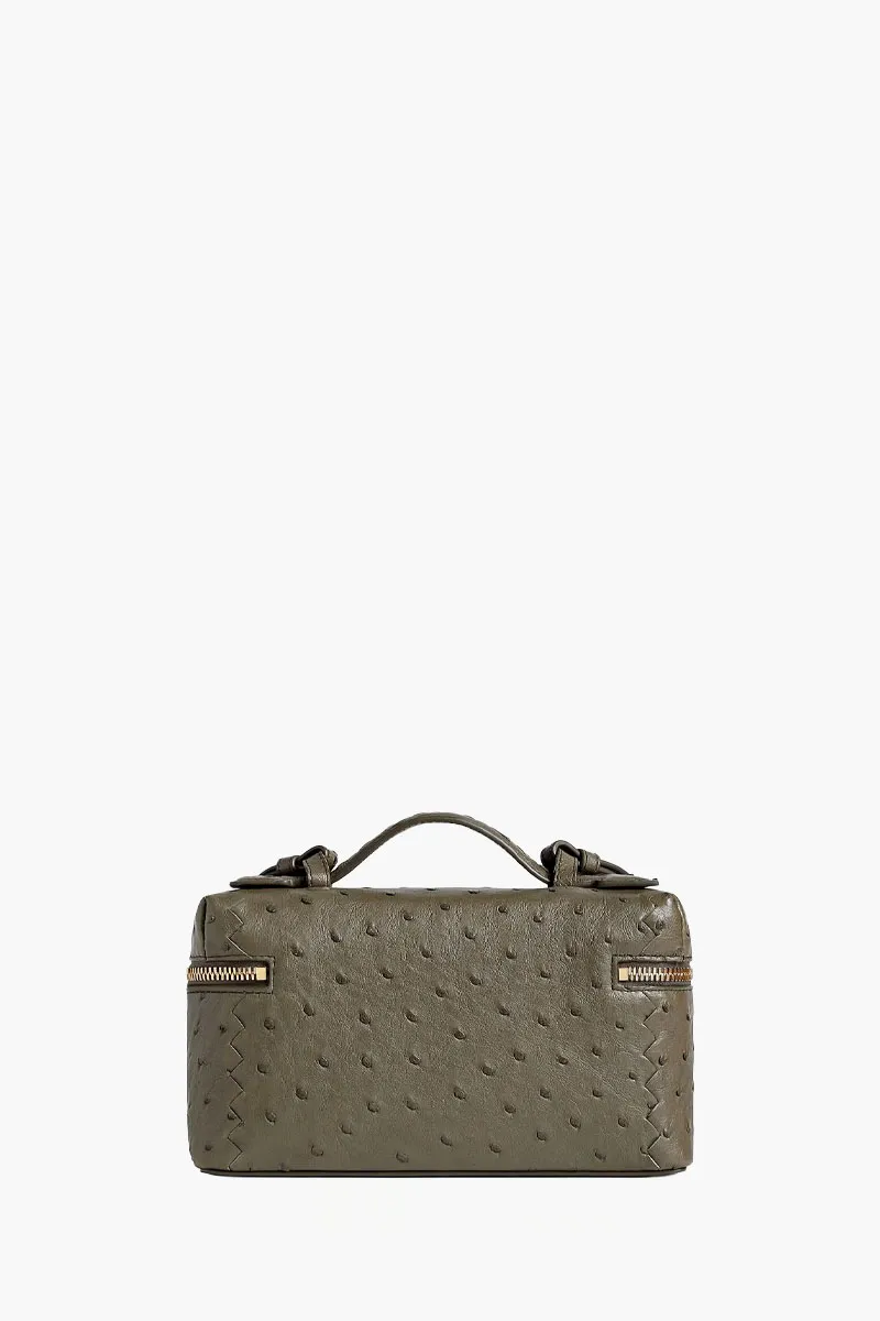 BOTTEGA VENETA Bang Bang Vanity Case Intrecciato Bag in Cypress Ostrich Leather GHW 2
