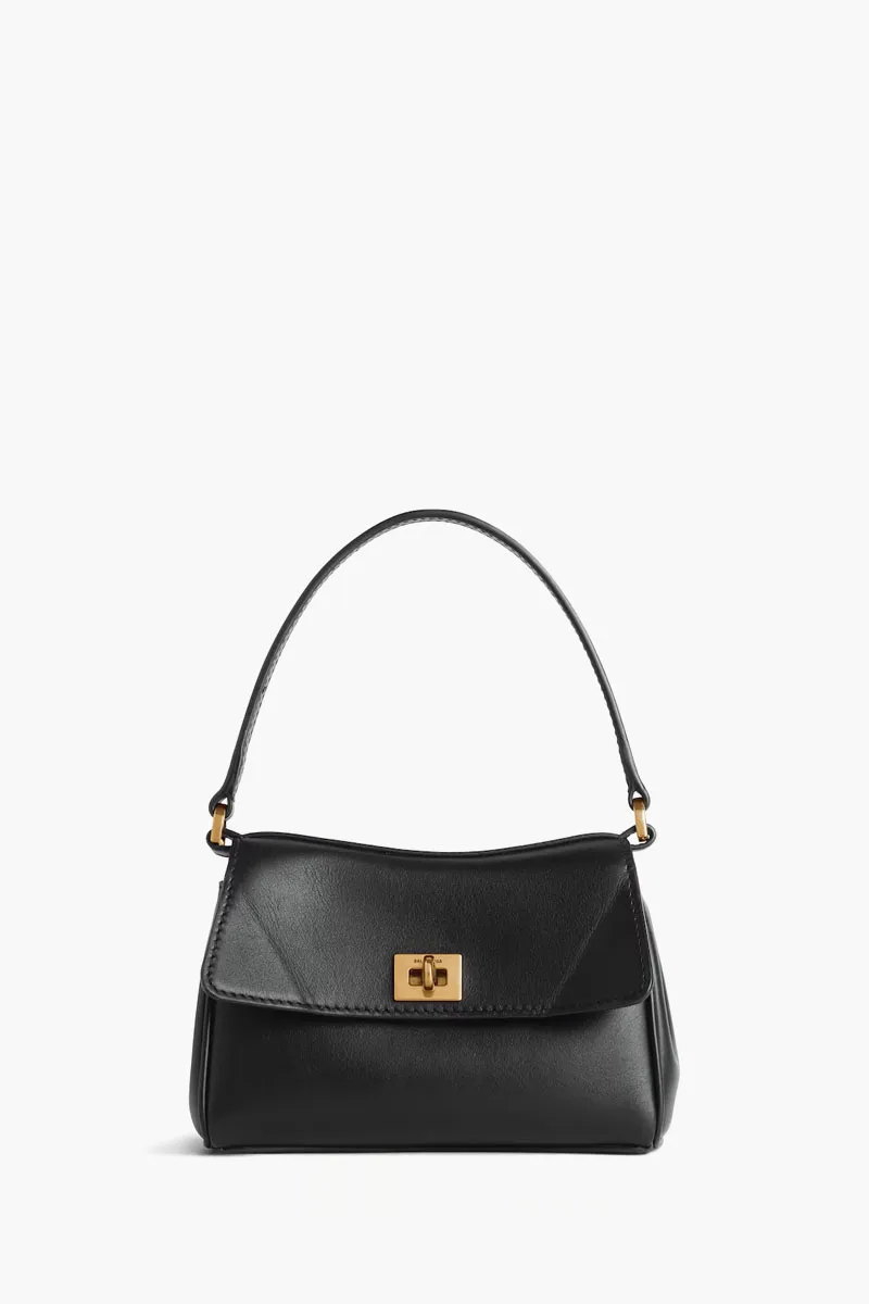 BALENCIAGA Nano Rodeo Handbag in Black With Chain Smooth Calfskin 0
