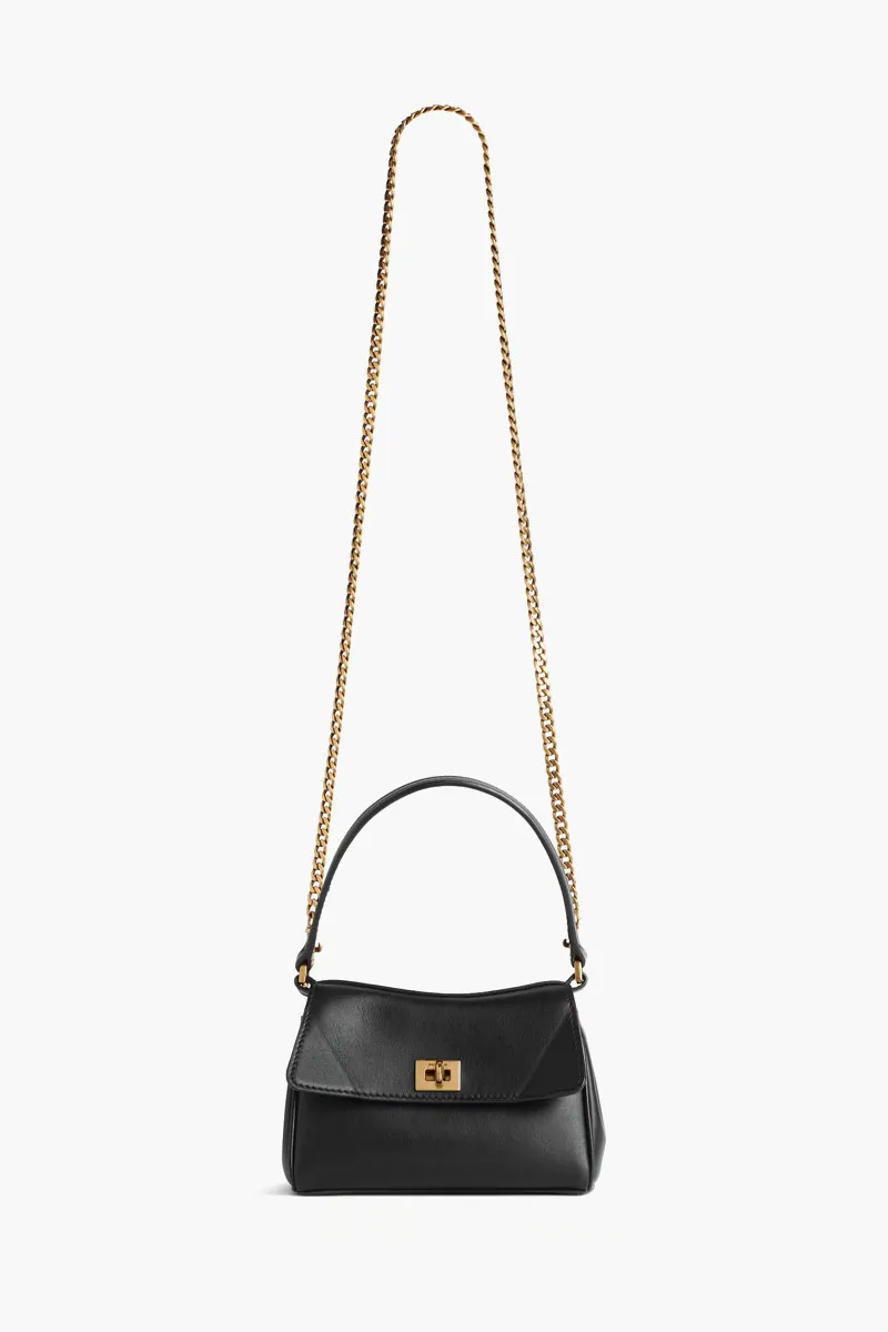 BALENCIAGA Nano Rodeo Handbag in Black With Chain Smooth Calfskin 3